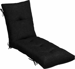 Arden Selections Outdoor Plush Modern Tufted Chaise Cushion, 76 x 22, Water Repellent, Fade Resistant, Tufted Cushion for Chaise Lounger 76 x 22, Black Leala