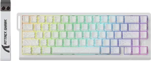 ATTACK SHARK X68 HE Rapid Trigger Mechanical Gaming Keyboard 60% Wired with Adjustable Actuation,Hall Effect Magnetic Switch,8KHz Polling Rate,RGB Backlit,Top Mount,Side Printed Keycap(White Contour)
