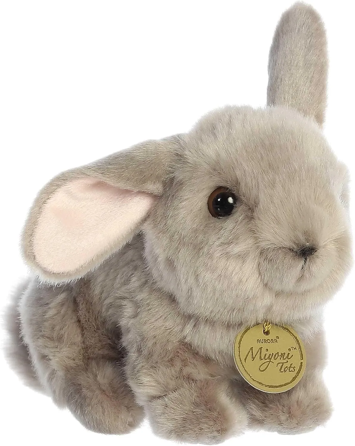 Aurora® Adorable Miyoni® Tots Playful Baby Bunny Stuffed Animal - Lifelike Detail - Cherished Companionship - Gray 8 Inches