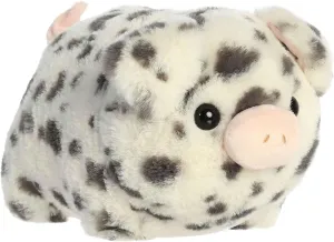 Aurora® Adorable Spudsters™ Pierre Spotted Pig™ Stuffed Animal - Round Shape Makes for Comforting Cuddles for Kids All Ages and Animal Loving Adults - Gray 10 Inches