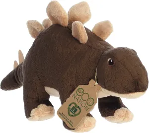 Aurora® Eco-Friendly Eco Nation™ Stegosaurus Stuffed Animal - Environmental Consciousness - Recycled Materials - Brown 12 Inches