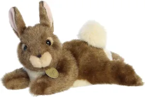 Aurora® Realistic Miyoni® Resting Bunny Stuffed Animal - Lifelike Detail - Cherished Companionship - Eastern Cottontail 12 Inches