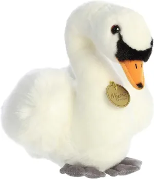 Aurora® Realistic Miyoni® Swan Stuffed Animal - Lifelike Detail - Cherished Companionship - White 11 Inches