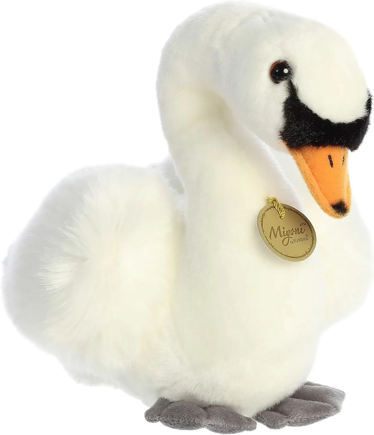 Aurora® Realistic Miyoni® Swan Stuffed Animal - Lifelike Detail - Cherished Companionship - White 11 Inches