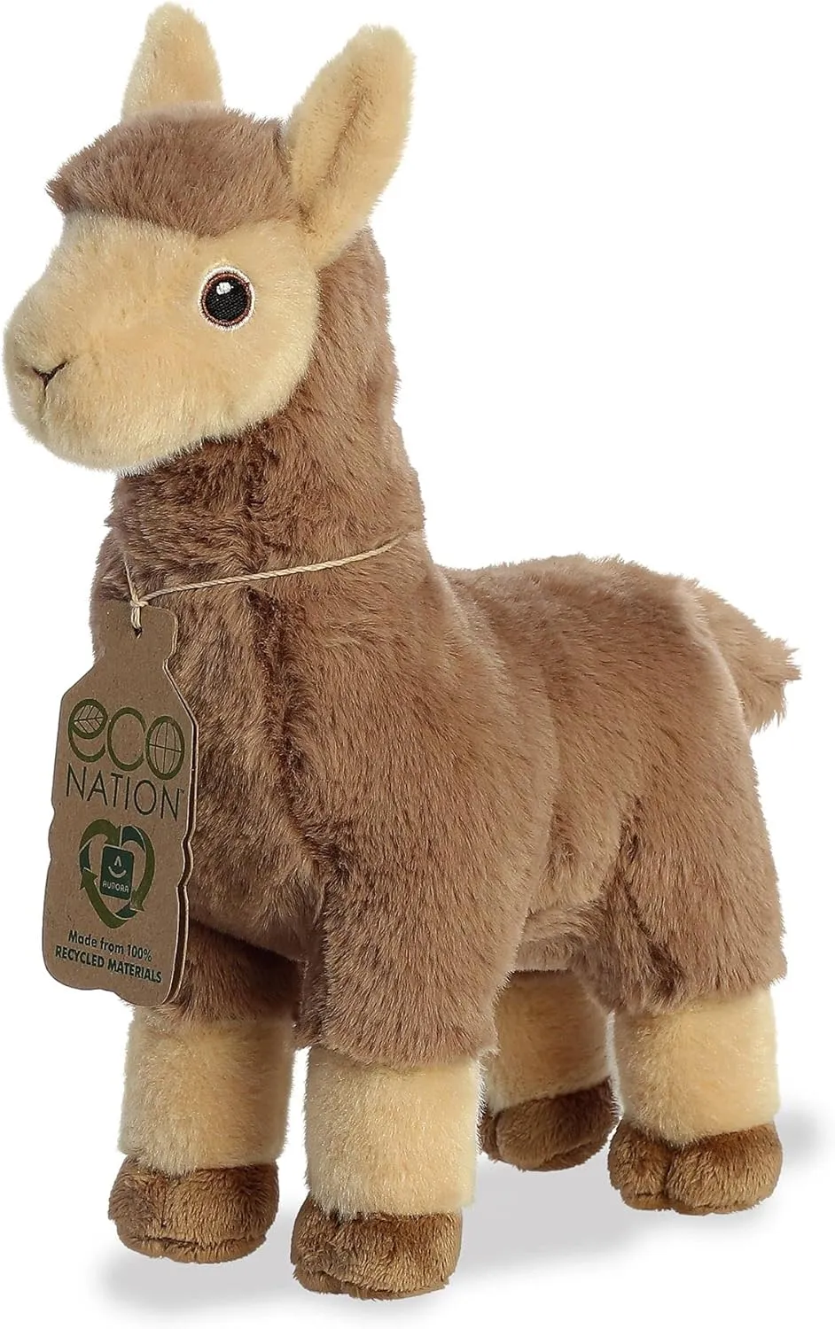 Aurora® Responsibly Made Eco Nation™ Tan Llama Stuffed Animal - Ideal for Playtime Adventures - Perfect for Birthdays or Just Because - Brown 11 Inches