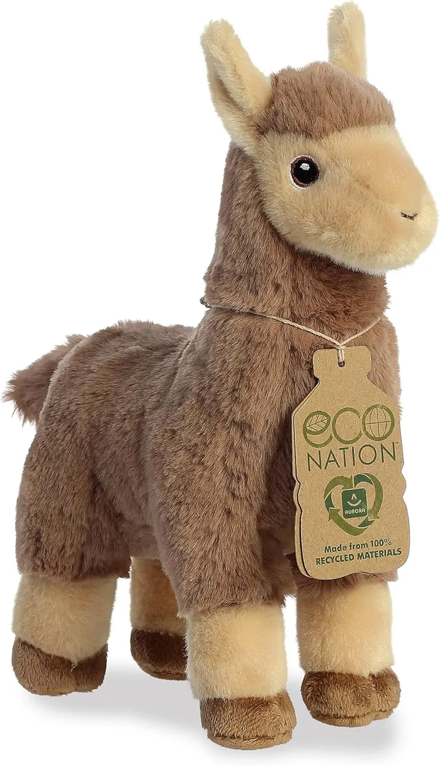 Aurora® Responsibly Made Eco Nation™ Tan Llama Stuffed Animal - Ideal for Playtime Adventures - Perfect for Birthdays or Just Because - Brown 11 Inches