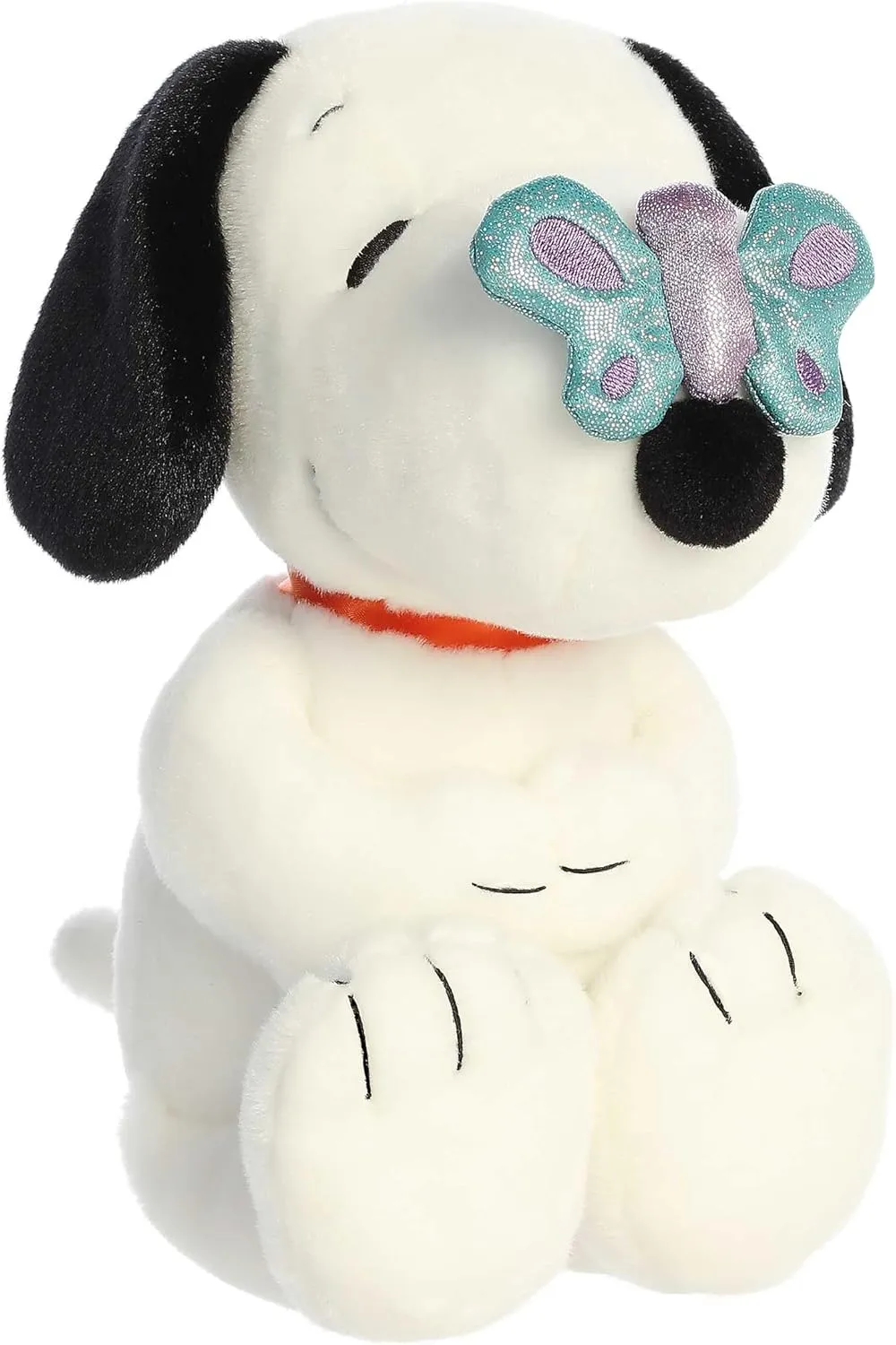 Aurora® Timeless Peanuts® Snoopy Stuffed Animal - Classic Characters - Lasting Memories - with Butterfly On Nose 11 Inches