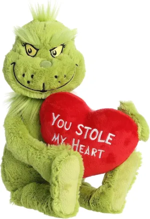 Aurora® Whimsical Dr. Seuss™ Stole My Heart Grinch Stuffed Animal - Magical Storytelling - Officially Licensed - Green 15 Inches