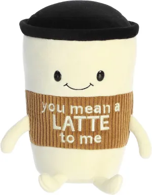 Aurora® Witty JUST Sayin'™ You Mean A Latte™ Stuffed Animal - Expressive Characters - Quirky Gift Ideas - White 9 Inches