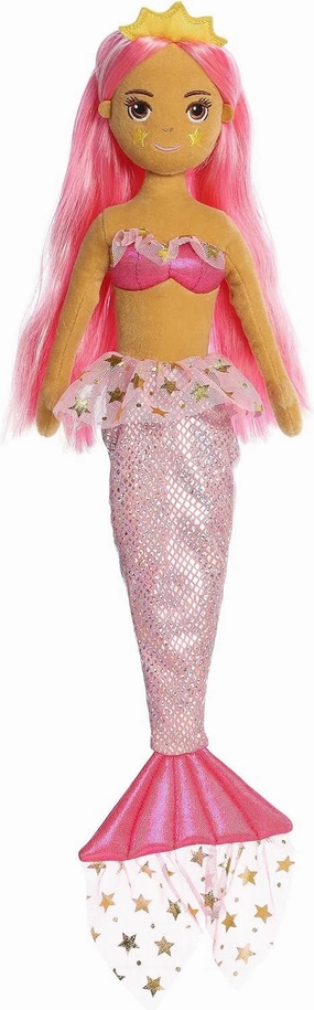 Aurora® Enchanting Sea Sparkles™ Cheeky Too Sparkles Sunny Shine™ Stuffed Doll - Imaginative Play - Magical Companions - Pink 18 Inches