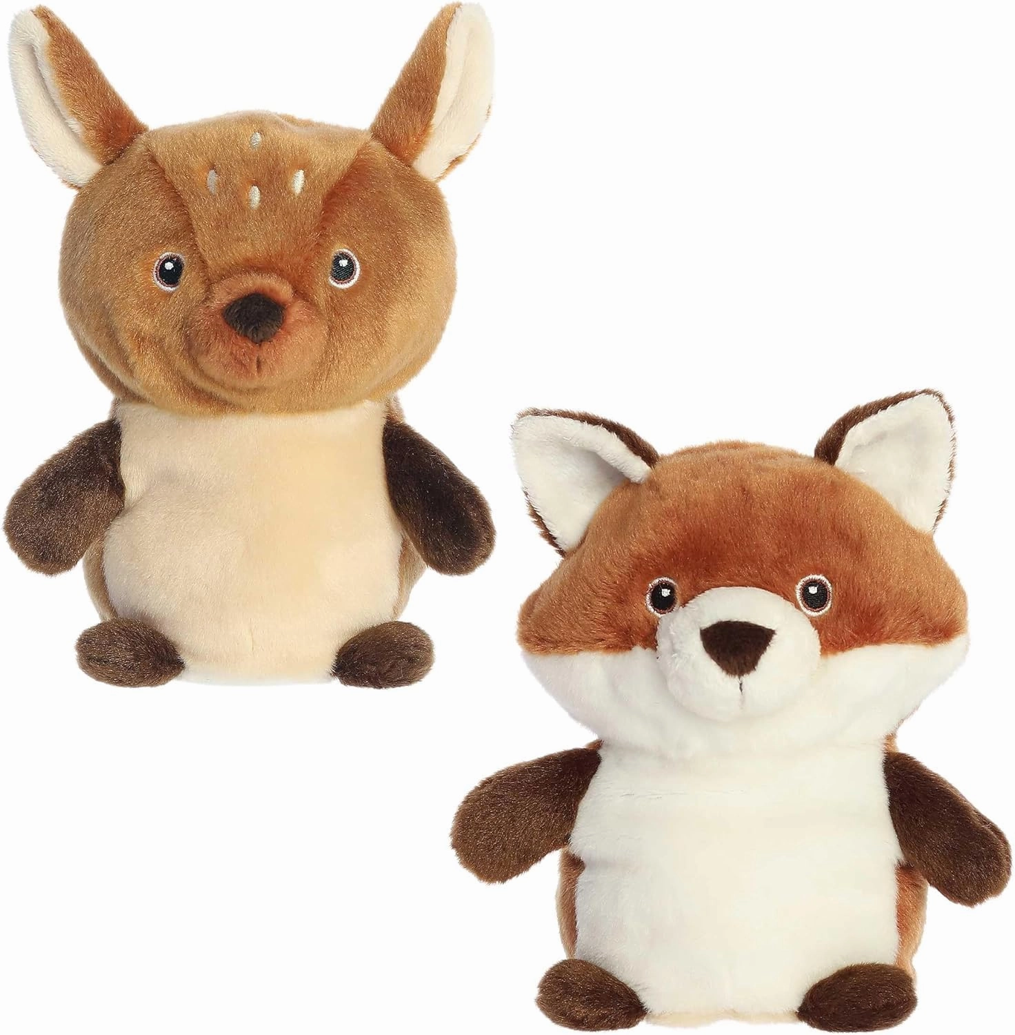Aurora® Responsibly Made Eco Nation™ Reversible Eco Pairs: Fawn and Fox Stuffed Animal - Ideal for Playtime Adventures - Perfect for Birthdays or Just Because - 6.5 Inches