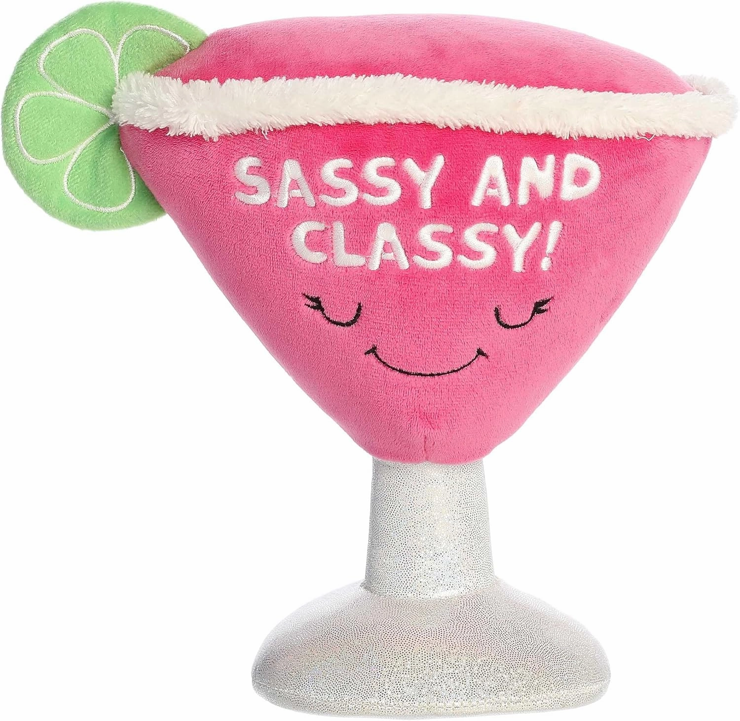 Aurora® Witty JUST Sayin'™ Sassy and Classy Cocktail™ Stuffed Animal - Expressive Characters - Quirky Gift Ideas - Pink 9 Inches