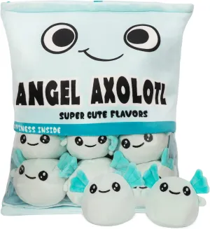 Axolotl Plush Pillow & Stuffed Animal, Cute Axolotl Toys (6 pcs, Blue)