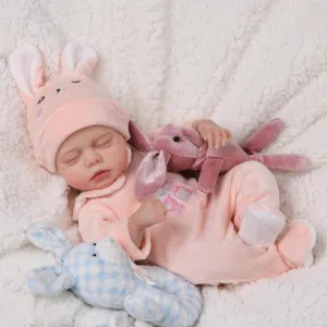 BABESIDE Lifelike Reborn Baby Dolls - 12 Inch Full Vinyl Realistic Baby Doll Sweet Sleeping Real Life Baby Dolls Cute Girl with Toy Accessories Gift Set for Kids Age 3 