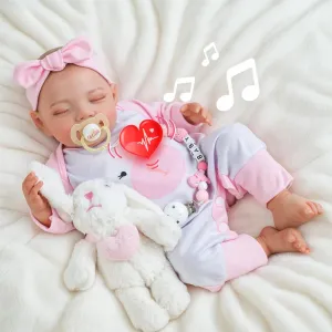 BABESIDE Lifelike Reborn Baby Dolls - 20-Inch Sweet Smile Real Life Realistic-Newborn Cloth Body Sleeping Baby Girl with Crying and Babbling Voice, Real Baby Dolls That Look Real for Kids Age 3 