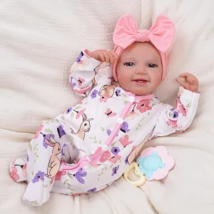 BABESIDE Lifelike Reborn Baby Dolls - Leen, 20-Inch Soft Body Realistic-Newborn Smile Baby Girl Doll Poseable Real Life Baby Dolls with Toy Accessories Set for Kids Age 3 