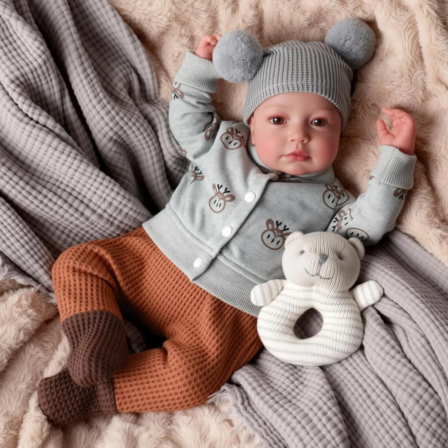 BABESIDE Realistic Reborn Baby Dolls Boy - 20 Inch Lifelike Newborn Baby Doll Handmade Real Life Baby Dolls Reborn Toddler with Soft Cloth Body Gift Toys for Kids Age 3  