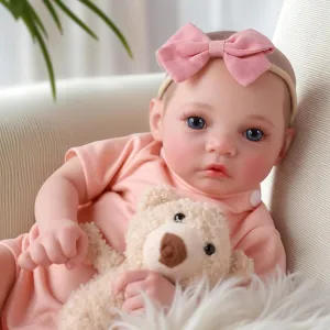 BABESIDE Reborn Baby Dolls, 17" Handcrafted Realistic Baby Doll Girl with Poseable Limbs, Newborn Poseable Real Life Toy with Accessories Set for Kids Age 3 
