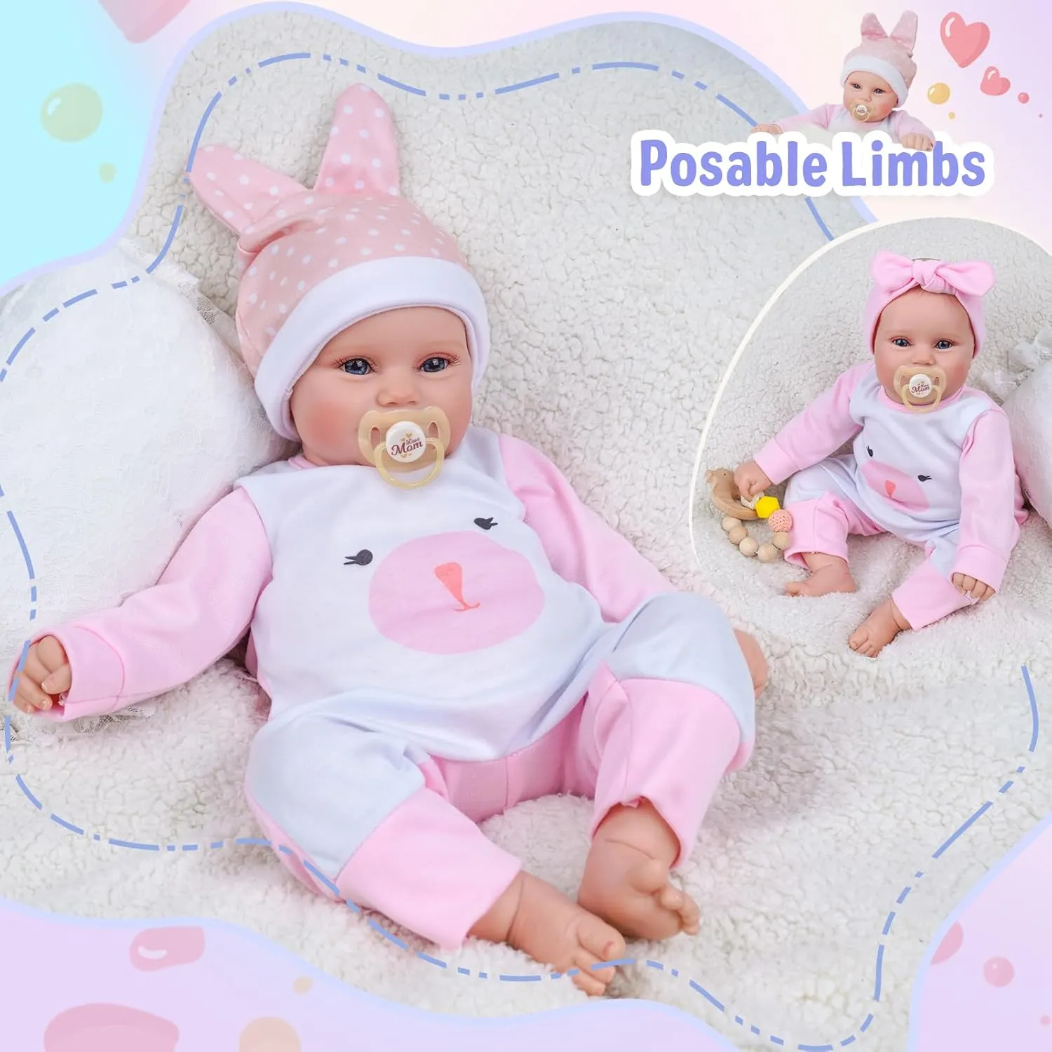 BABESIDE Reborn Baby Dolls - 20 Inch Cute Soft Vinyl Realistic-Newborn Baby Doll for 3  Year Old Girls Kids Real Life Like Baby Doll