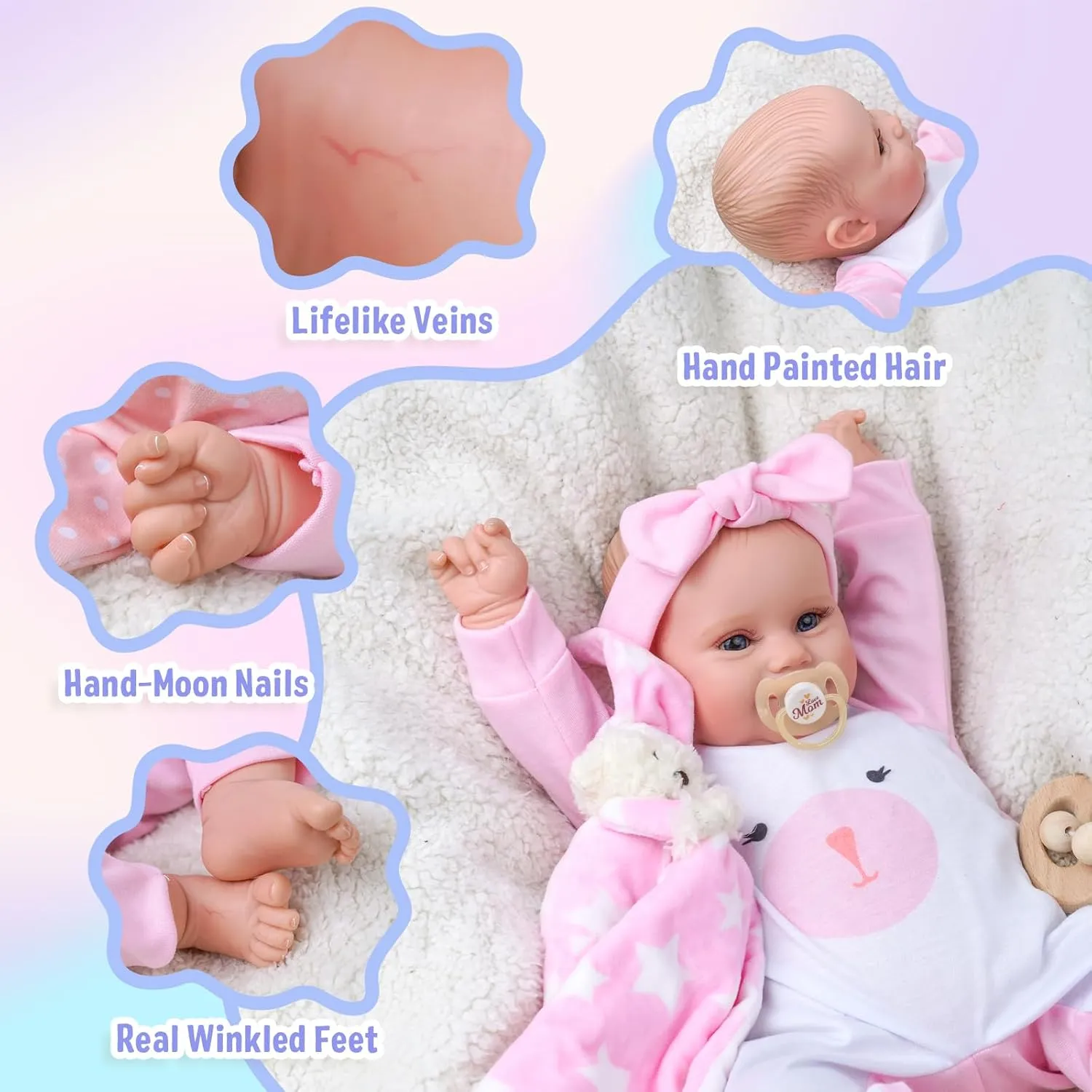 BABESIDE Reborn Baby Dolls - 20 Inch Cute Soft Vinyl Realistic-Newborn Baby Doll for 3  Year Old Girls Kids Real Life Like Baby Doll