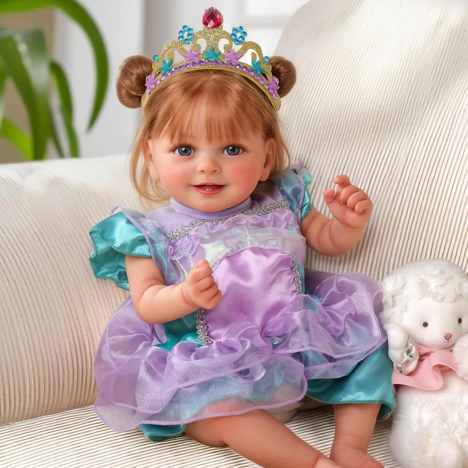 BABESIDE Reborn Baby Dolls Doreen- 20Inch Cute Soft Vinyl Realistic Baby Doll Poseable Smiling Real Life Baby Dolls with Complete Accessories for 3  Years Old