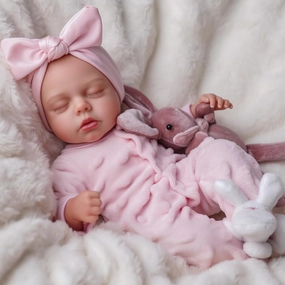 BABESIDE Lifelike Reborn Baby Dolls Lucy - 12 Inch Full Vinyl Realistic Baby Doll Premmie Sweet Asleep Real Life Baby Dolls Girl Cute Girl with Toy Accessories Gift Set for Kids Age 3 