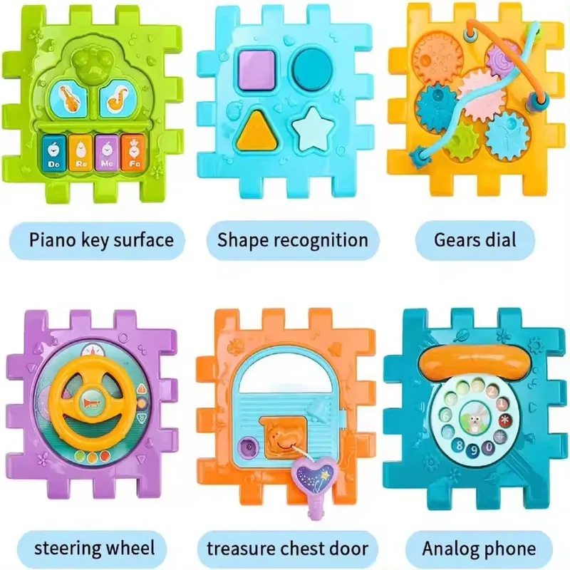 Baby 6 in 1 Busy Learners Activity Cube Piano Toy with Sounds (1.5-4 Years)