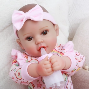 Baby Dolls, 18 inches Large Realistic Cute Soft Body Baby Doll Real Life Baby Dolls Girl, with Bottles & Pacifier, Diapers and Bibs, Gift Idea for Ages 3 