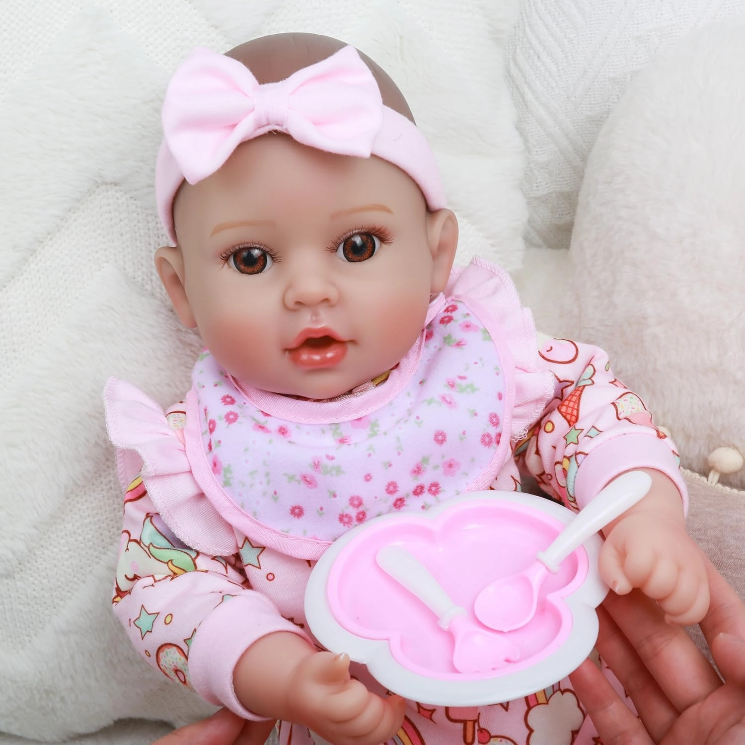Baby Dolls, 18 inches Large Realistic Cute Soft Body Baby Doll Real Life Baby Dolls Girl, with Bottles & Pacifier, Diapers and Bibs, Gift Idea for Ages 3 