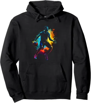 Basketball Colorful Player Dunk Team Sport Sportsman Baller Pullover Hoodie