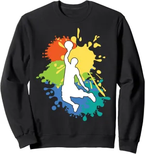 Basketball player dunk - Color explosion design Sweatshirt