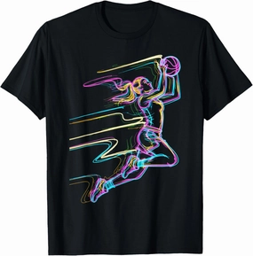 Basketball Player Jumping Dunk Athlete Women Girls T-Shirt