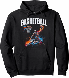 Basketball Player Slam Dunk Artwork Pullover Hoodie