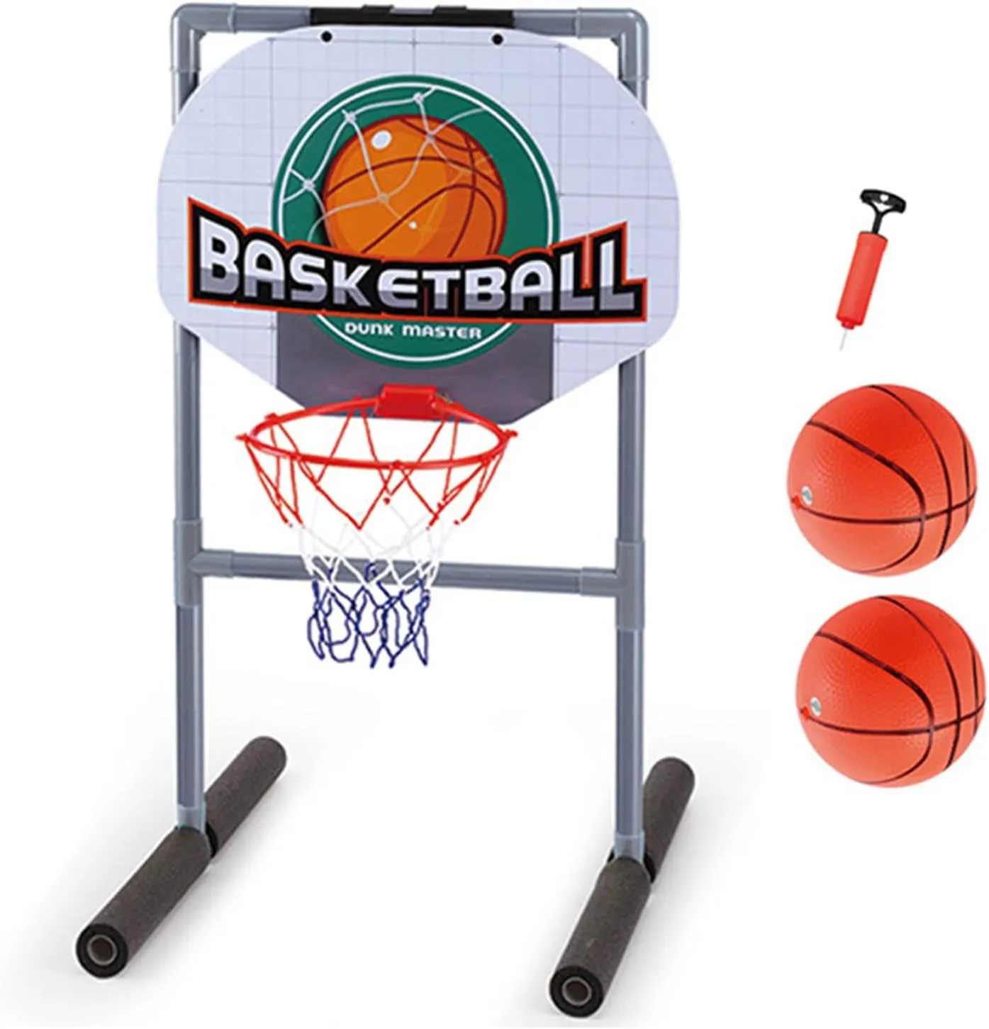 Basketballs Hoop Football Net for Poolsides with and Pump Outdoor Swimming Pool Basketballs Hoop Pool Football Set