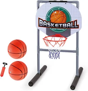 Basketballs Hoop Football Net for Poolsides with and Pump Outdoor Swimming Pool Basketballs Hoop Pool Football Set