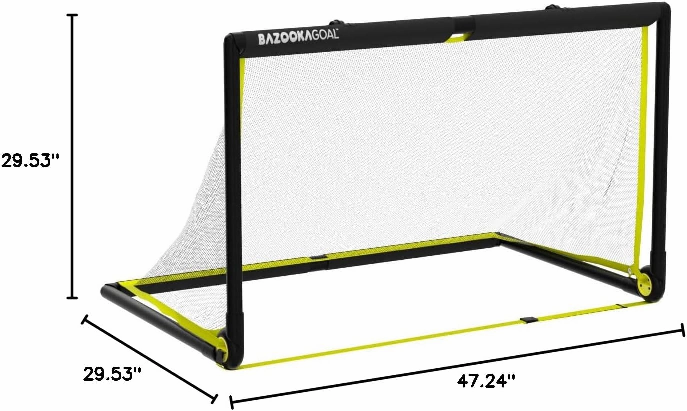 BazookaGoal Original Solid Frame Pop Up Goal - Folding Mini Soccer Goal for Kids and Adults - Portable Goal Post - Easy to Set-up & Steady