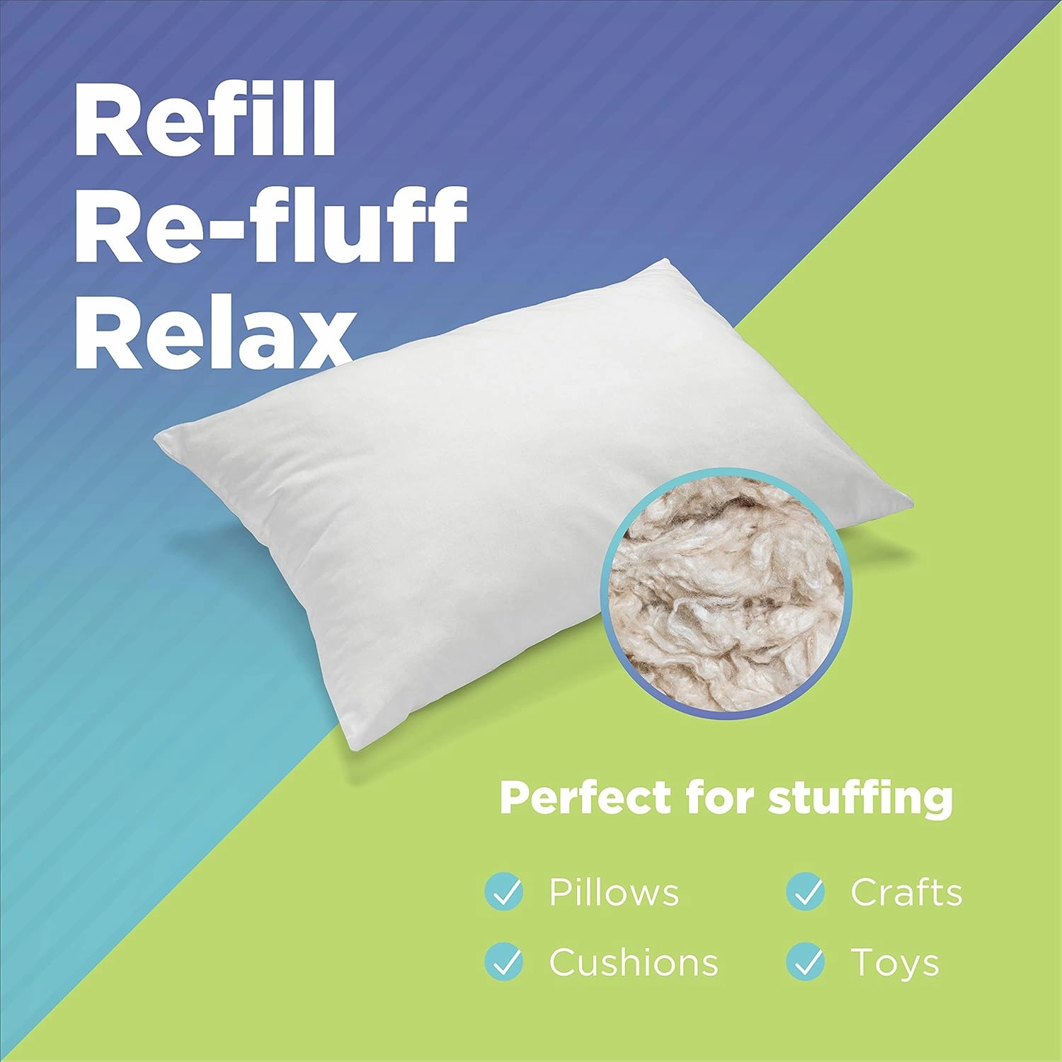 Bean Products Premium Kapok Fill | 1 lbs | 100% Organic Kapok Fiber | Chemical Free and Hypoallergenic | Perfect for Pillows, Pet Beds, Couches & More | Made in USA