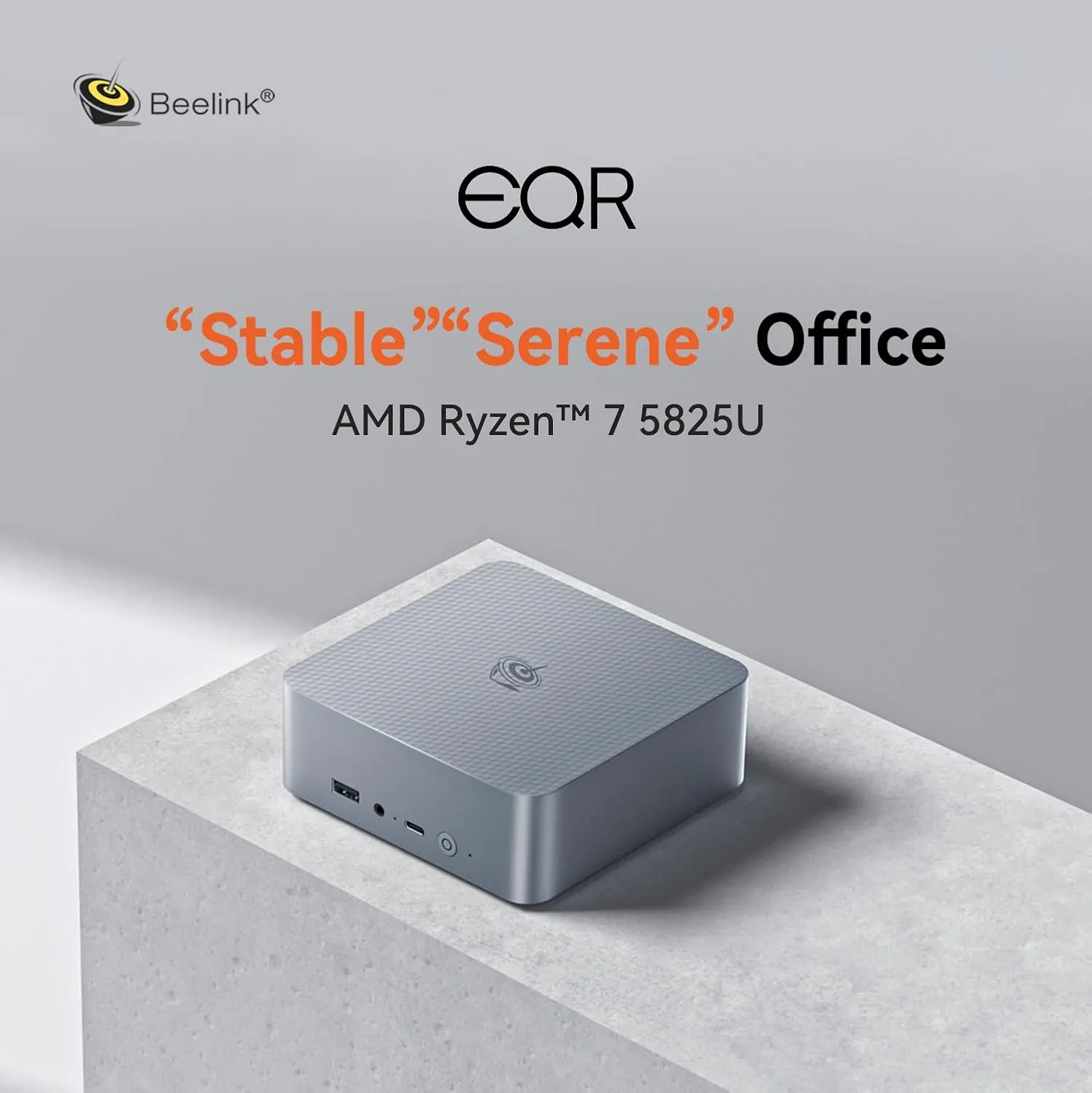Beelink EQR5 Mini PC,AMD Ryzen 7 5825U Processor(8C/16T,up to 4.5GHz),32GB DDR4 RAM 500GB NVMe PCIE3.0x4 SSD,Mini Computer Support 4K Dual Screen Display/Dual LAN/WiFi 6/BT5.2/USB 3.0