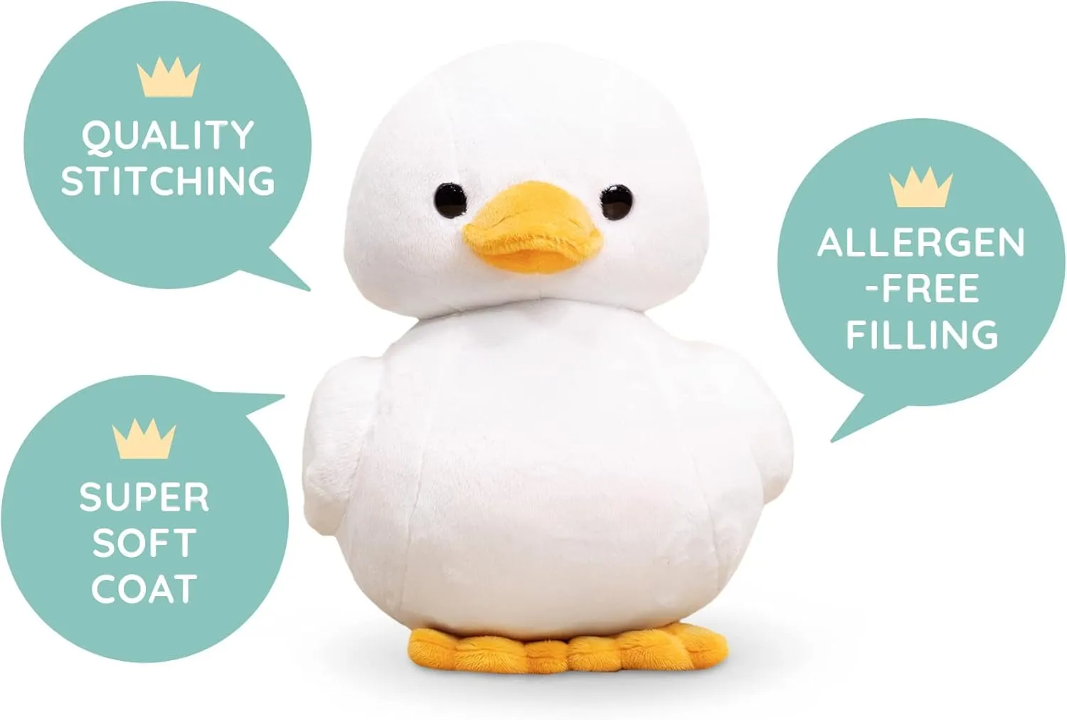 Bellzi Duck Cute Stuffed Animal Plush Toy - Adorable Soft Duck Toy Plushies and Gifts - Perfect Present for Kids, Babies, Toddlers - Ducki