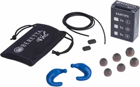 Beretta Mini Headset E2 32db SNR Soft Silicone Ergonomic Shooting Noise Protection Ear Plugs with Adjustable Cord & Soft Case