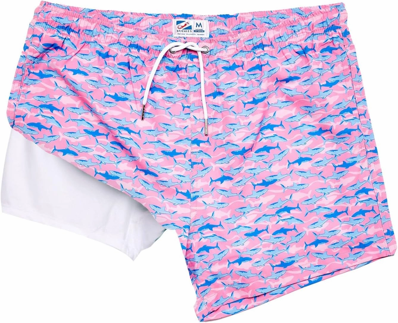 BERMIES Men’s Short Swim Trunks with Compression Liner - 4” Inseam, Quick-Dry, 4-Way Stretch, UPF 50 , Eco-Friendly Fabric