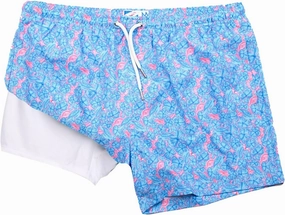 BERMIES Men’s Short Swim Trunks with Compression Liner - 4” Inseam, Quick-Dry, 4-Way Stretch, UPF 50 , Eco-Friendly Fabric