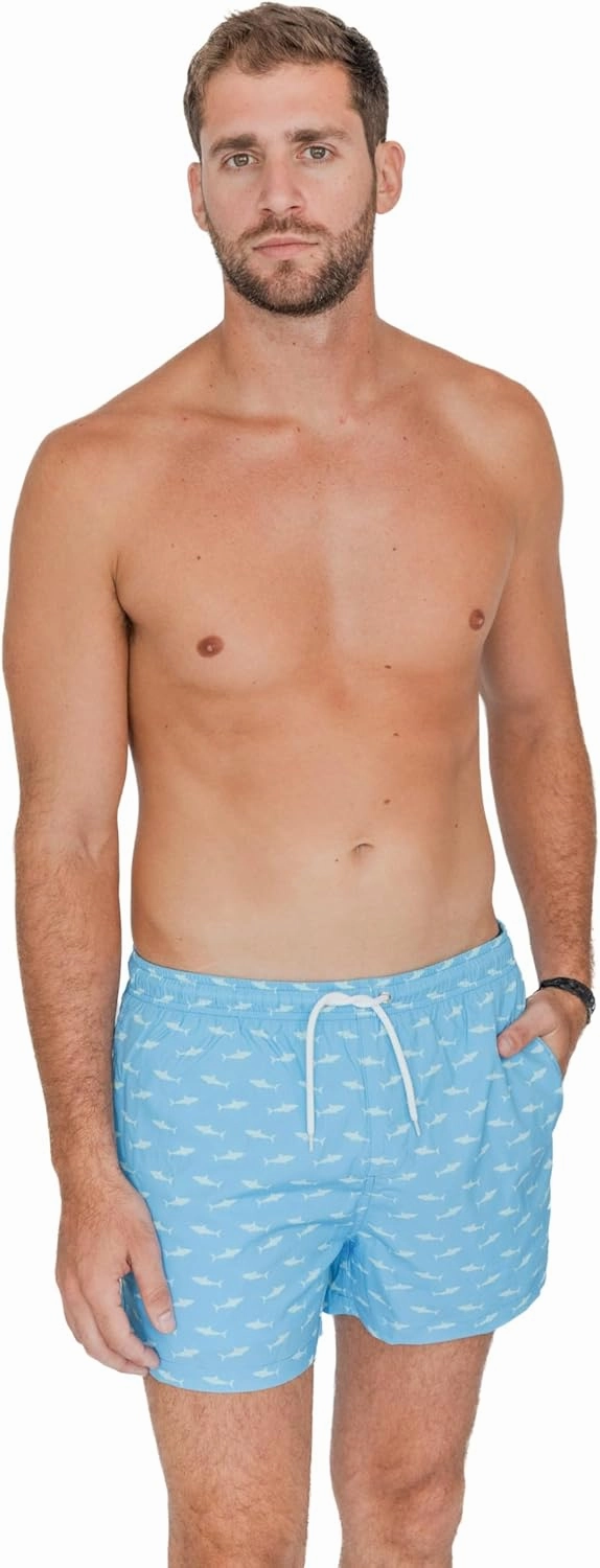 BERMIES Men’s Short Swim Trunks with Compression Liner - 4” Inseam, Quick-Dry, 4-Way Stretch, UPF 50 , Eco-Friendly Fabric