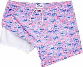 BERMIES Men’s Short Swim Trunks with Compression Liner - 4” Inseam, Quick-Dry, 4-Way Stretch, UPF 50 , Eco-Friendly Fabric