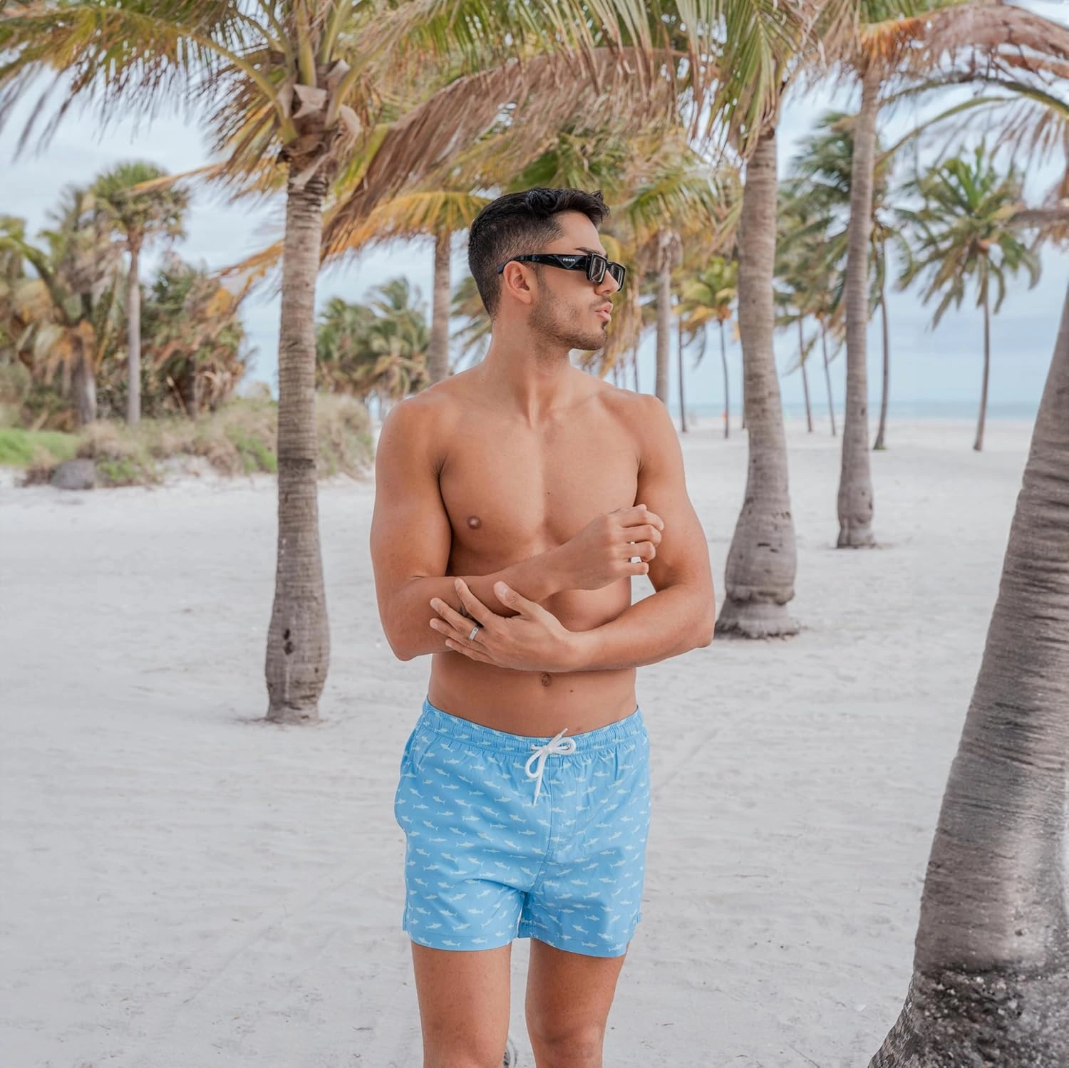 BERMIES Men’s Short Swim Trunks with Compression Liner - 4” Inseam, Quick-Dry, 4-Way Stretch, UPF 50 , Eco-Friendly Fabric