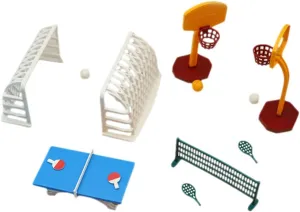 BESPORTBLE 1 Set of Mini Basketball Hoop for Dollhouse, Mini Basketball Hoop Plastic Miniature Sports Figurines Miniature Sports Equipment for Dollhouse