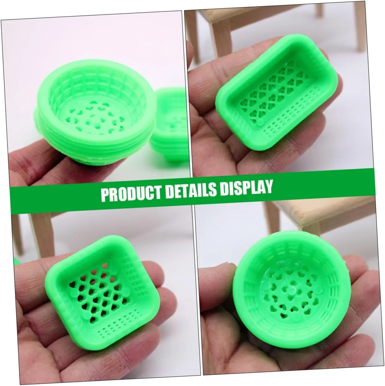 BESPORTBLE 4sets Miniature Basket Set for Dollhouse Abs Plastic Baskets Simulated Craft Storage Decor 30pcs*4