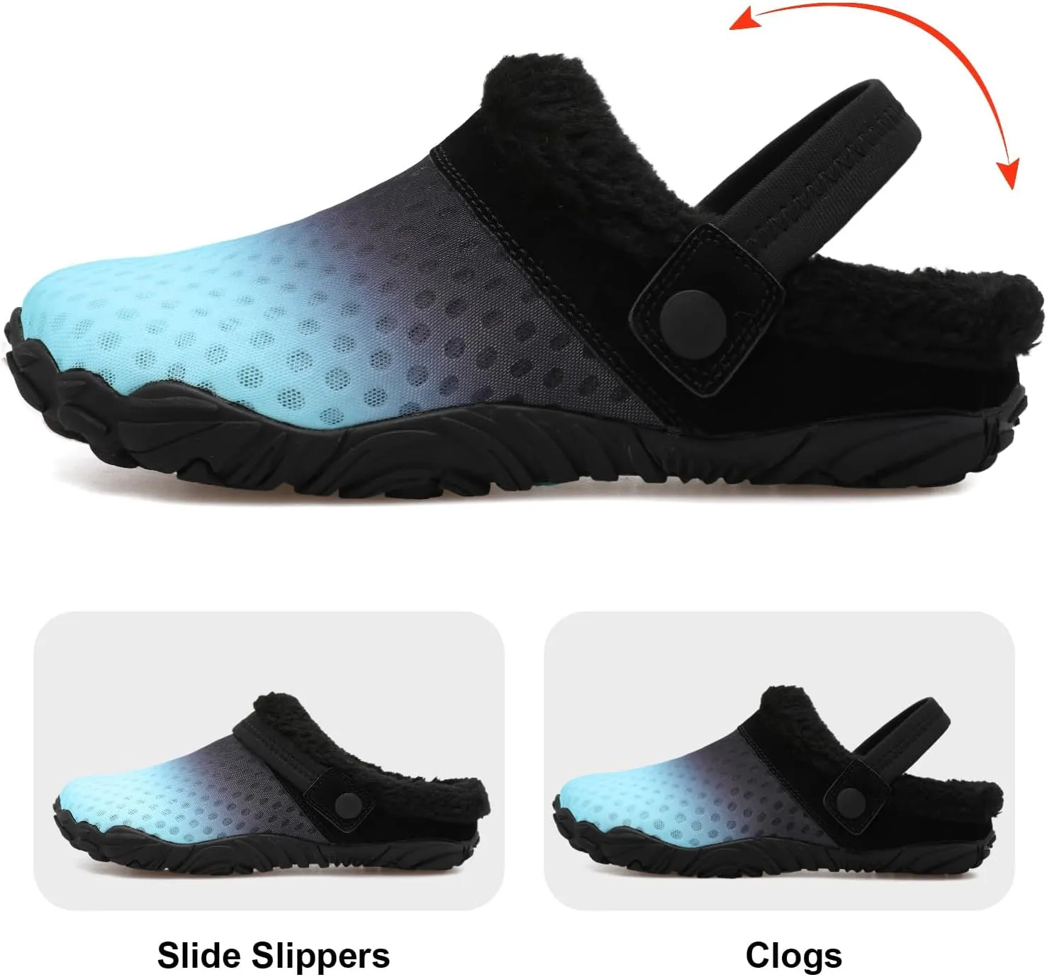 Besroad Womens Mens Furry Slides House Slippers Fuzzy Fluffy Bedroom Cozy Memory Foam Slippers Clogs
