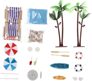 BESTonZON 18pcs Miniature Beach Style Decor Set Colorful Shell Ornaments for Landscape Dollhouses and Home Aesthetic for Tiered Tray Beach Decorations