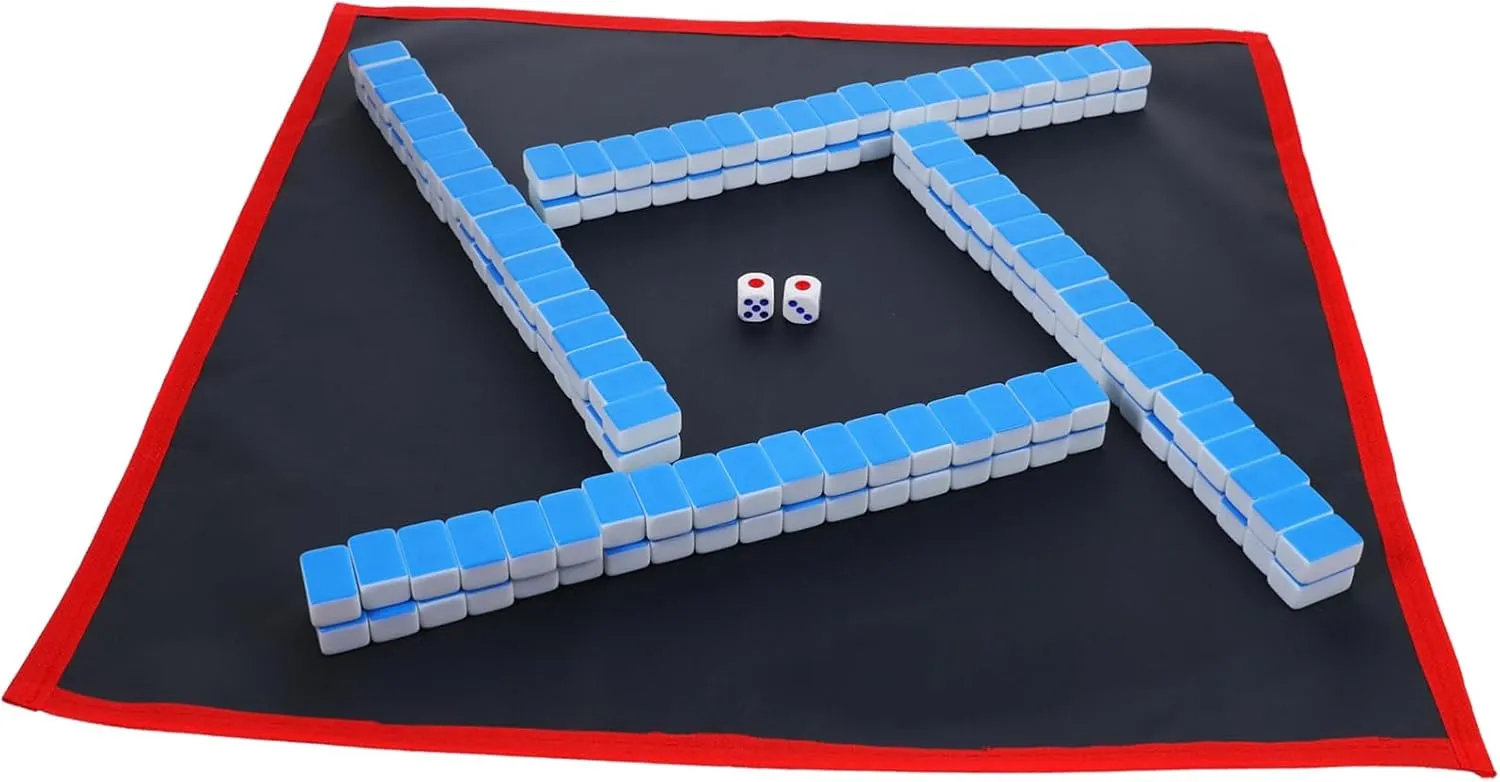 BESTonZON Character Mahjong Set 1 Set Mini Mahjong for Travel Party Game Easy to Clean Long-Lasting Random Style